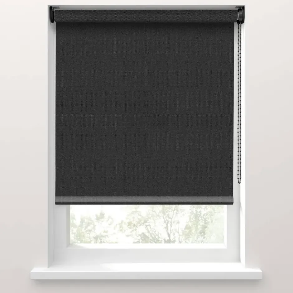 Fenstr rolgordijn Rimini screen - zwart (15047)