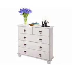 Finca - Commode met 3+2 deuren in wit gelakt grenen