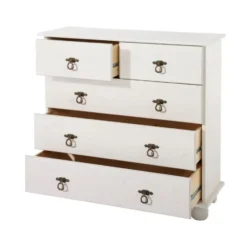 Finca - Commode met 3+2 deuren in wit gelakt grenen