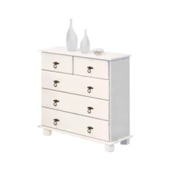 Finca - Commode met 3+2 deuren in wit gelakt grenen