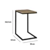 5Five Bijzettafel Chevron hout/metaal - bruin/zwart - 45x35x66 cm