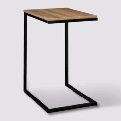 5Five Bijzettafel Chevron hout/metaal - bruin/zwart - 45x35x66 cm