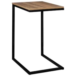 5Five Bijzettafel Chevron hout/metaal - bruin/zwart - 45x35x66 cm