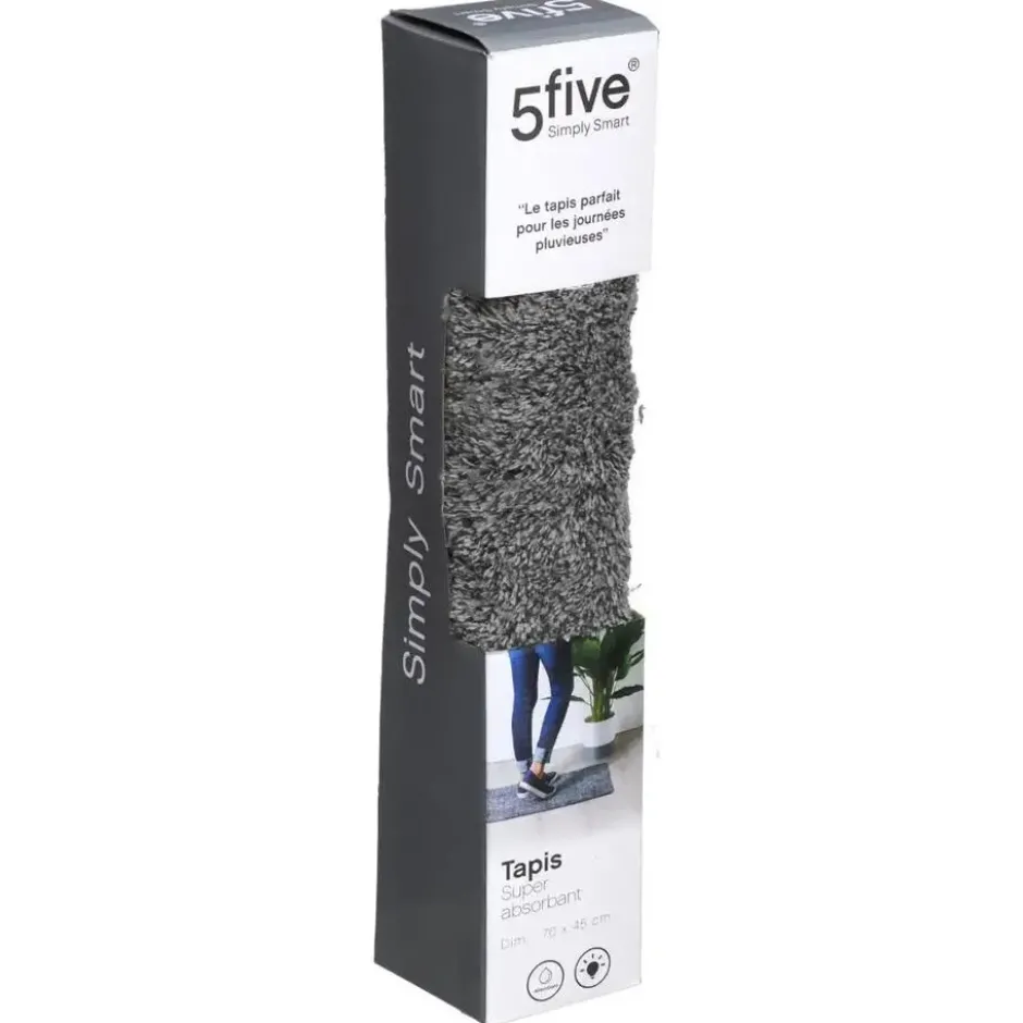 5Five Deurmat - zwart - absorberend - droogloopmat - 70 x 45 cm