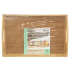 5Five Dienblad/serveerblad - bamboe - met handvaten - 45 x 29 cm