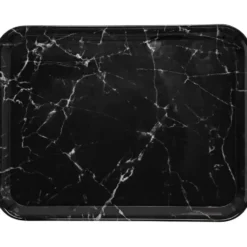 5Five Dienblad/serveer tray Marble - Melamine - zwart -33 x 43 cm