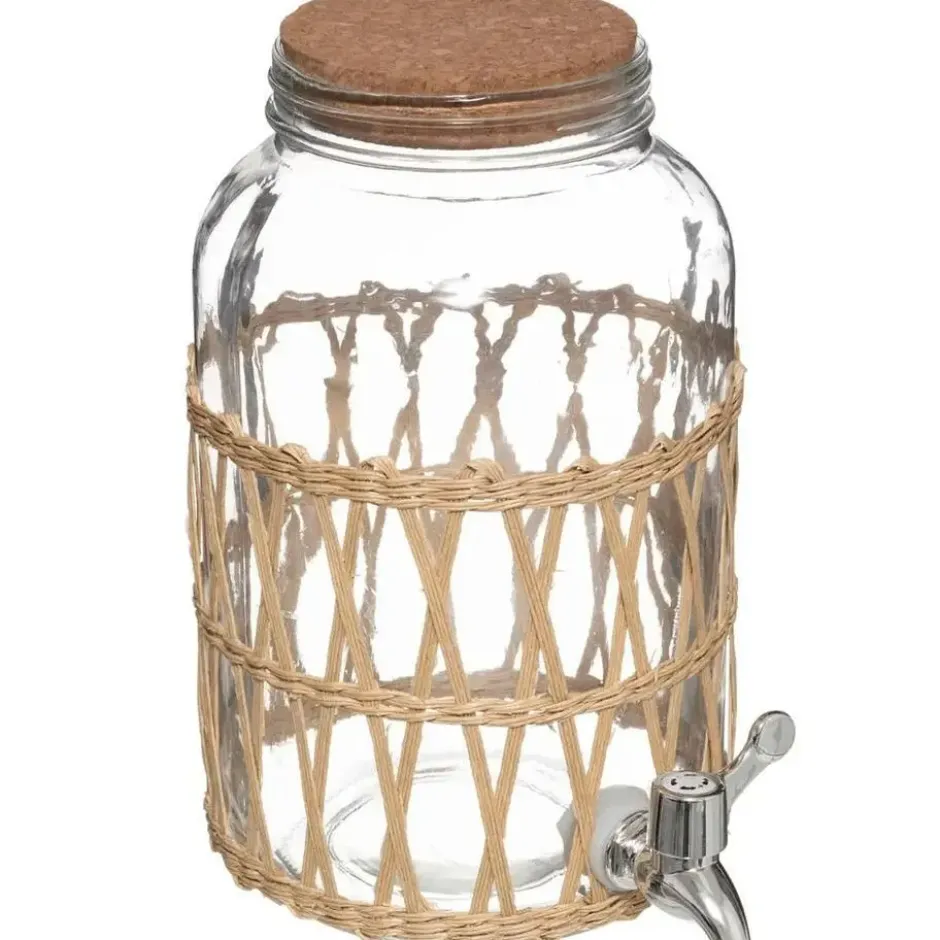 5Five Drank dispenser - 3,3 liter - metalen kraantje -kurk deksel
