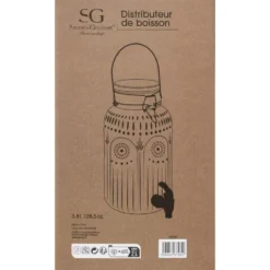 5Five Drank/water/sap dispenser Marbella - 3.8 Liter - deco glas