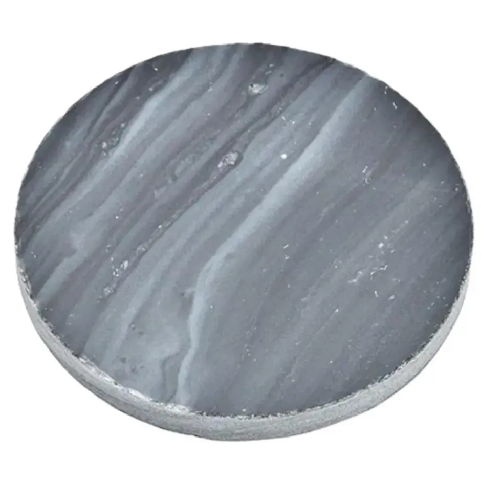 5Five Glazen onderzetters - 4x stuks - rond - Marmer - 10 cm
