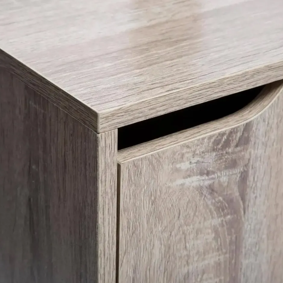 5Five kapstok - beige/zwart - MDF hout - 8 haaks - 34 x 32 x 168 cm