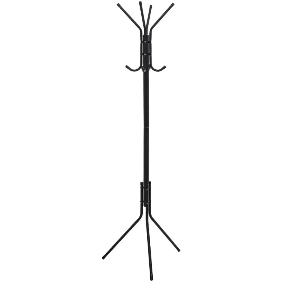 5Five Kapstok - Zwart - Metaal - 8 ophanghaken - 51 x 44 x 171 cm