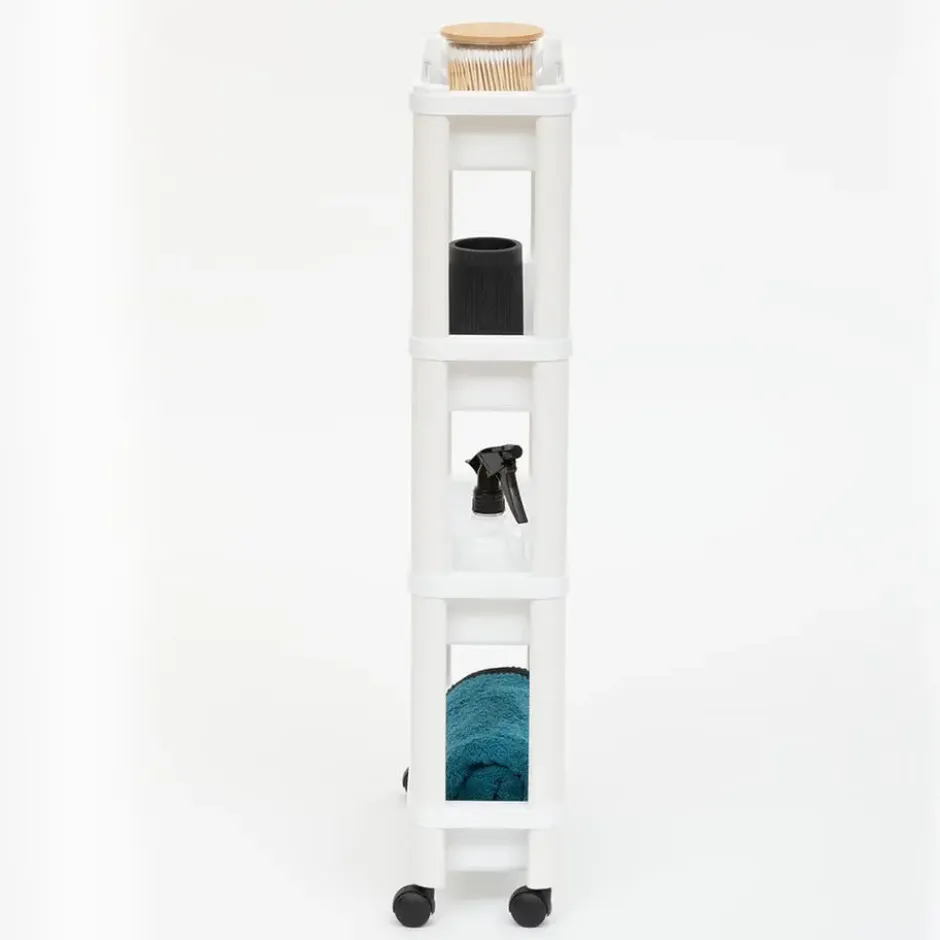 5Five Keuken/badkamer trolley 4 laags - 37 x 15 x 79 cm - wit