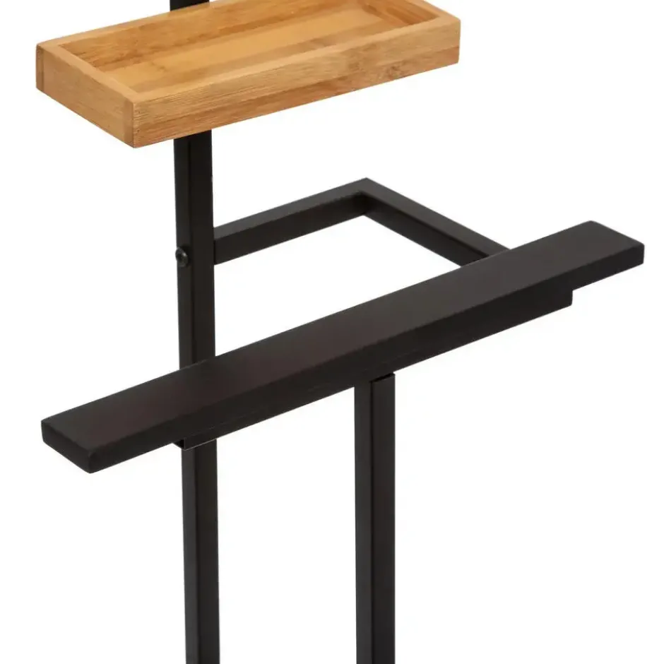 5Five Kledingrek Dressboy - bamboe/metaal - zwart - 45 x 114 cm