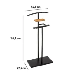 5Five Kledingrek Dressboy - bamboe/metaal - zwart - 45 x 114 cm