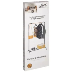 5Five Kledingrek - enkele stang - metaal - 82 x 40 x 151 cm