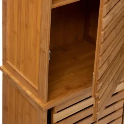 5Five Kolomkast - hoog - 34 x 24 x 170 cm - bamboe - bruin
