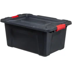 5Five opbergbox/opbergkrat - 100 Liter - zwart - kunststof