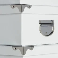 5Five Opbergdoos/box - wit - L40 x B26.5 x H14 cm - Karton