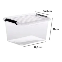 5Five Opbergkist met deksel - Clip Box - 2L - 19x15x11 cm