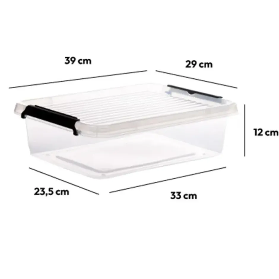 5Five Opbergkist met deksel - Clip Box - 8,5L - 39x29x12 cm
