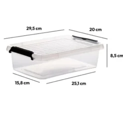 5Five Opbergkist met deksel - Clip Box - 3L - 29x20x8 cm