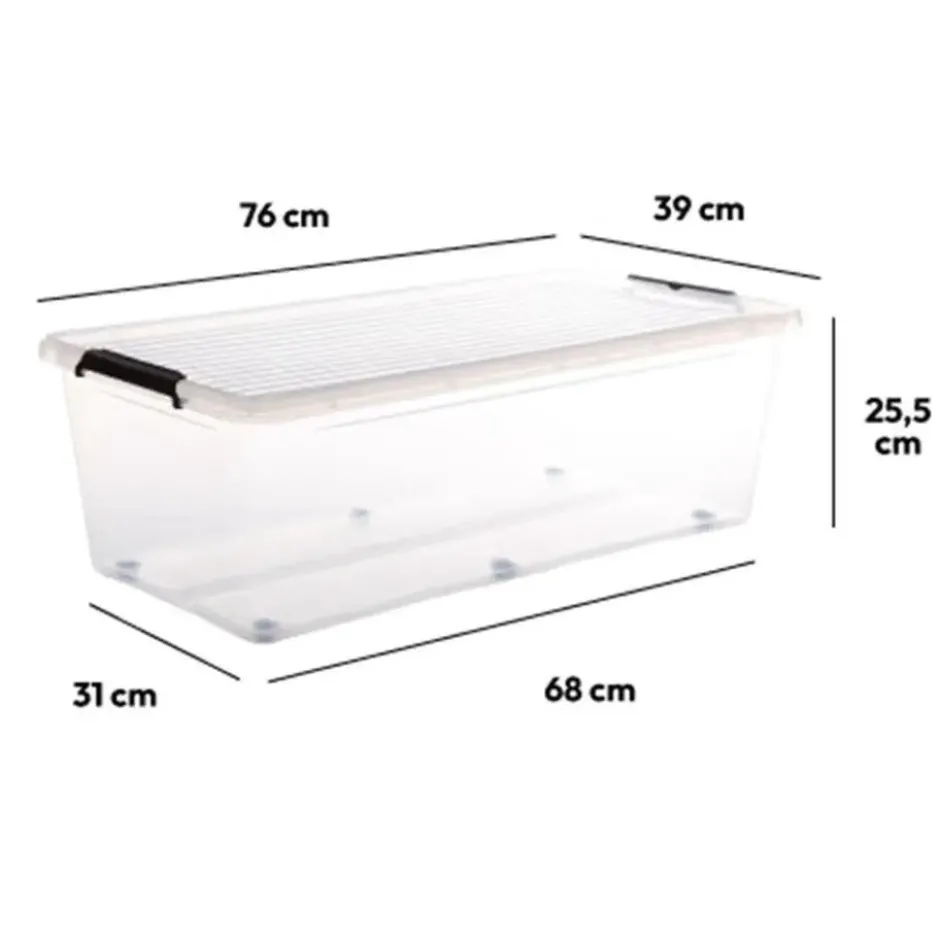 5Five Opbergkist met deksel - Clip Box - 55L - 76x39x25 cm