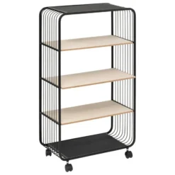 5Five Opbergrekje 4 laags met planken - metaal - 55 x 28 x 96 cm