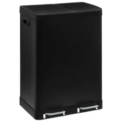 5Five Pedaalemmer Ariane - zwart - rvs metaal - 2 x 30 Liter