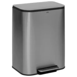 5Five Pedaalemmer Norvik - zilver - rvs - 50L - 45 x 35 x 61 cm