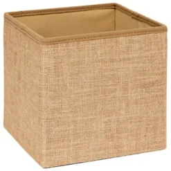 5Five Poef/hocker - opbergbox - beige - PU/MDF - 31 x 31 cm