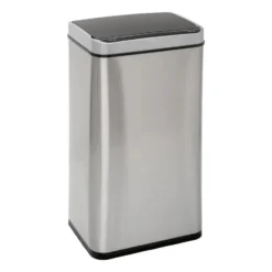 5Five Prullenbak/pedaalemmer - zilver - 40L - 33 x 24 x 66 cm