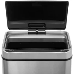 5Five Prullenbak/pedaalemmer - zilver - 40L - 33 x 24 x 66 cm