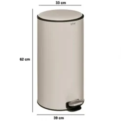 5Five Prullenbak/pedaalemmer - beige - metaal - 30 liter
