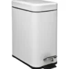 5Five Prullenbak/pedaalemmer wit - rvs metaal - 5L - 14x29x30 cm