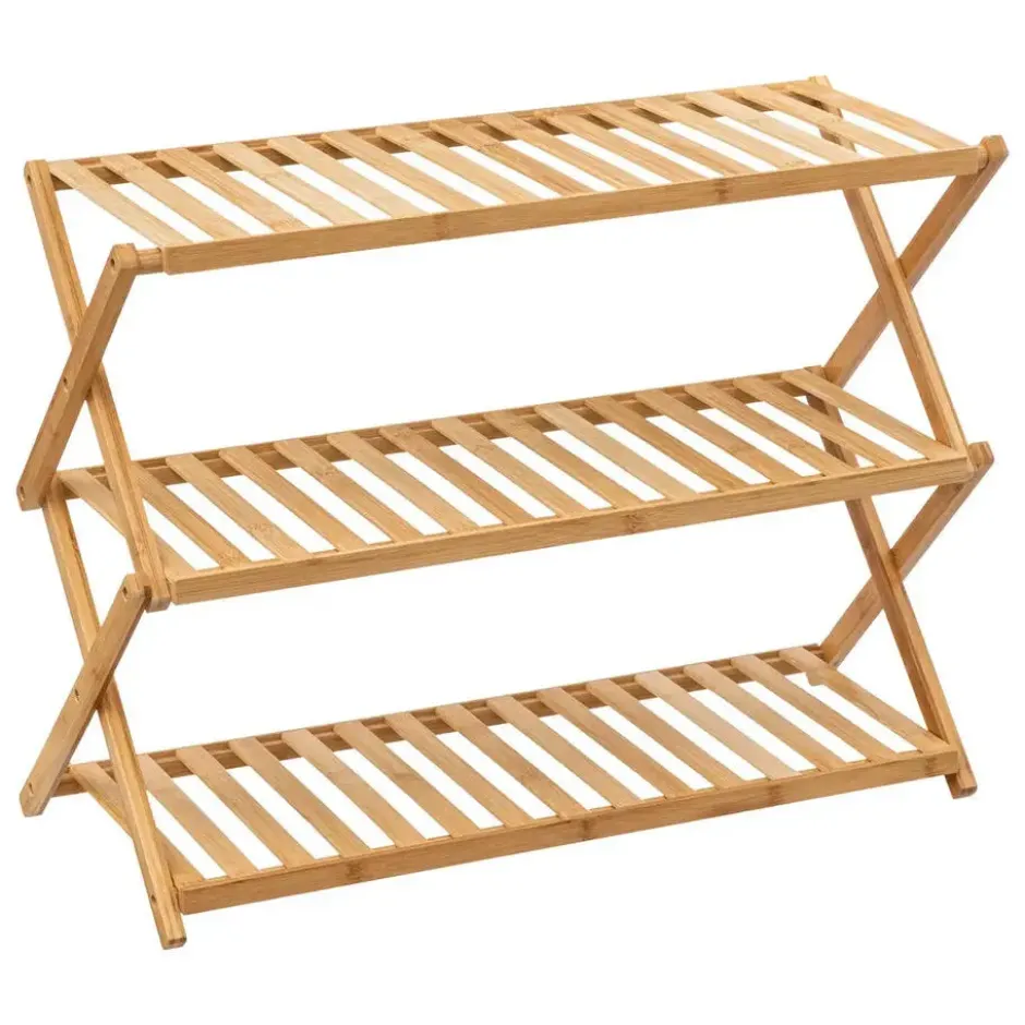 5Five Schoenenrek/schoenenkast - naturel - bamboe - 70 x 28 x 52 cm