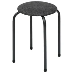 5Five Stapelbaar zit krukje - metaal/polyester - antraciet