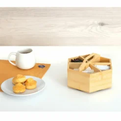 5Five Theedoos - organizer - draaiend - bamboe - 22 x 12,5 cm