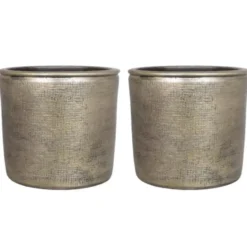Floran Bloempot - industrieel - goud - keramiek met coating - 12 cm