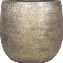 Floran Plantenpot Mira - goudkleurig - keramiek - 16 x 14 cm