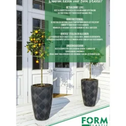 Form Plastic Plantenpot/bloempot - kunststof - wit - 30 x 48 cm