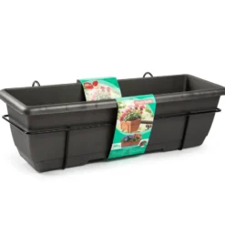 Forte Plastics Plantenbak - balkon - antraciet - 60 cm
