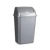 Forte Plastics Prullenbak - zilver - vuilnisbak met deksel - 30 l