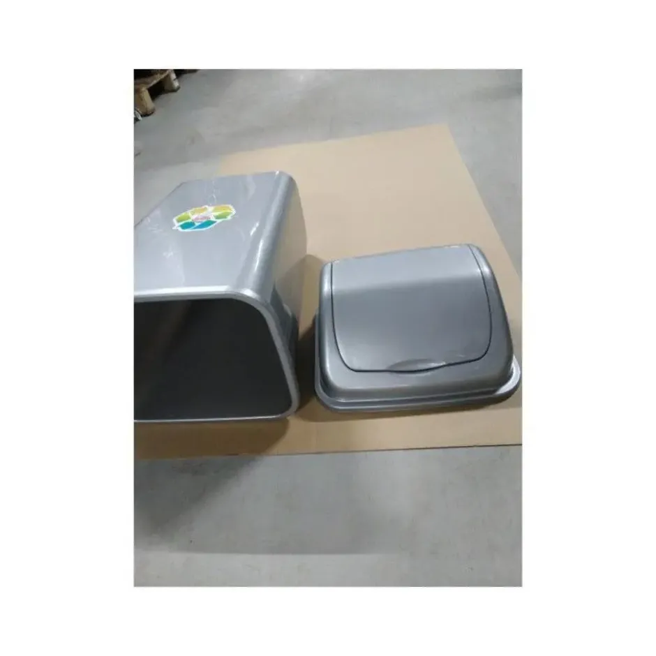 Forte Plastics Prullenbak - zilver - vuilnisbak met deksel - 30 l