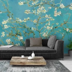 Fotobehang Van Gogh Amandelbloesem - 260 x 384 - Blauw