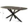 Fraaai - Alfa eettafel Deens ovaal 180 cm - brons