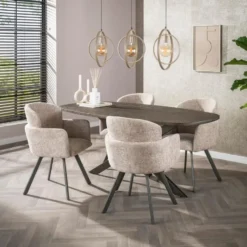 Fraaai - Alfa eettafel Deens ovaal 180 cm - brons