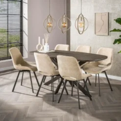 Fraaai - Alfa eettafel Deens ovaal 180 cm - brons