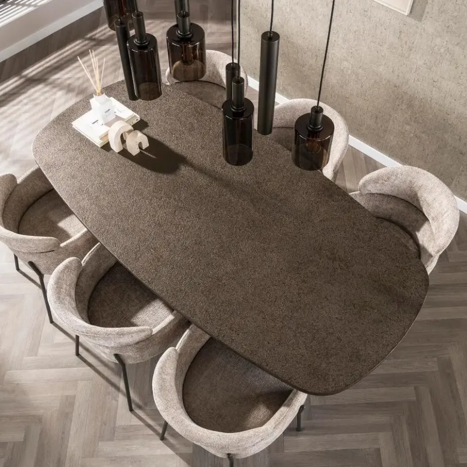 Fraaai - Alfa eettafel Deens ovaal 215 cm - brons