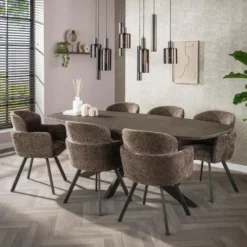 Fraaai - Alfa eettafel Deens ovaal 215 cm - brons