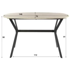 Fraaai - Dexter bartafel Deens ovaal 140 cm keramiek - beige